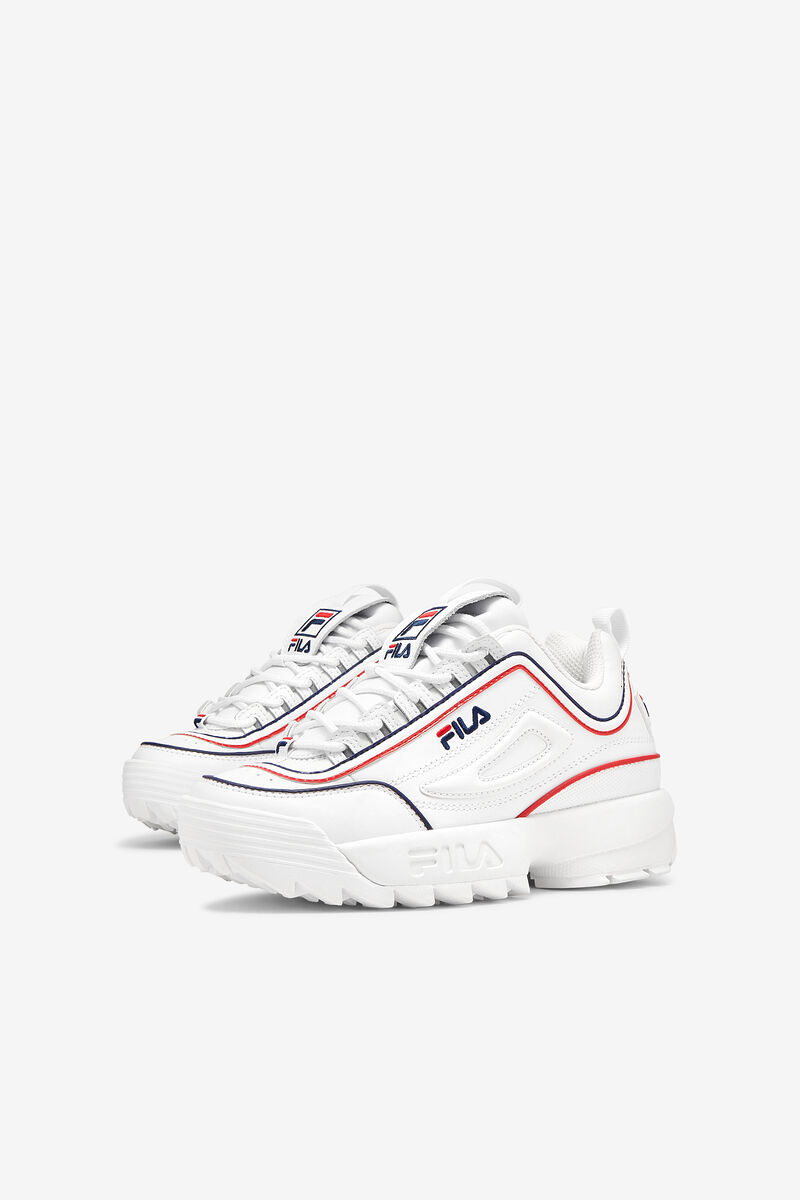 Fila Little Disruptor 2 Contrast Piping Platform Skor Barn Vita Marinblå Röda | 8TD94bnBnrr