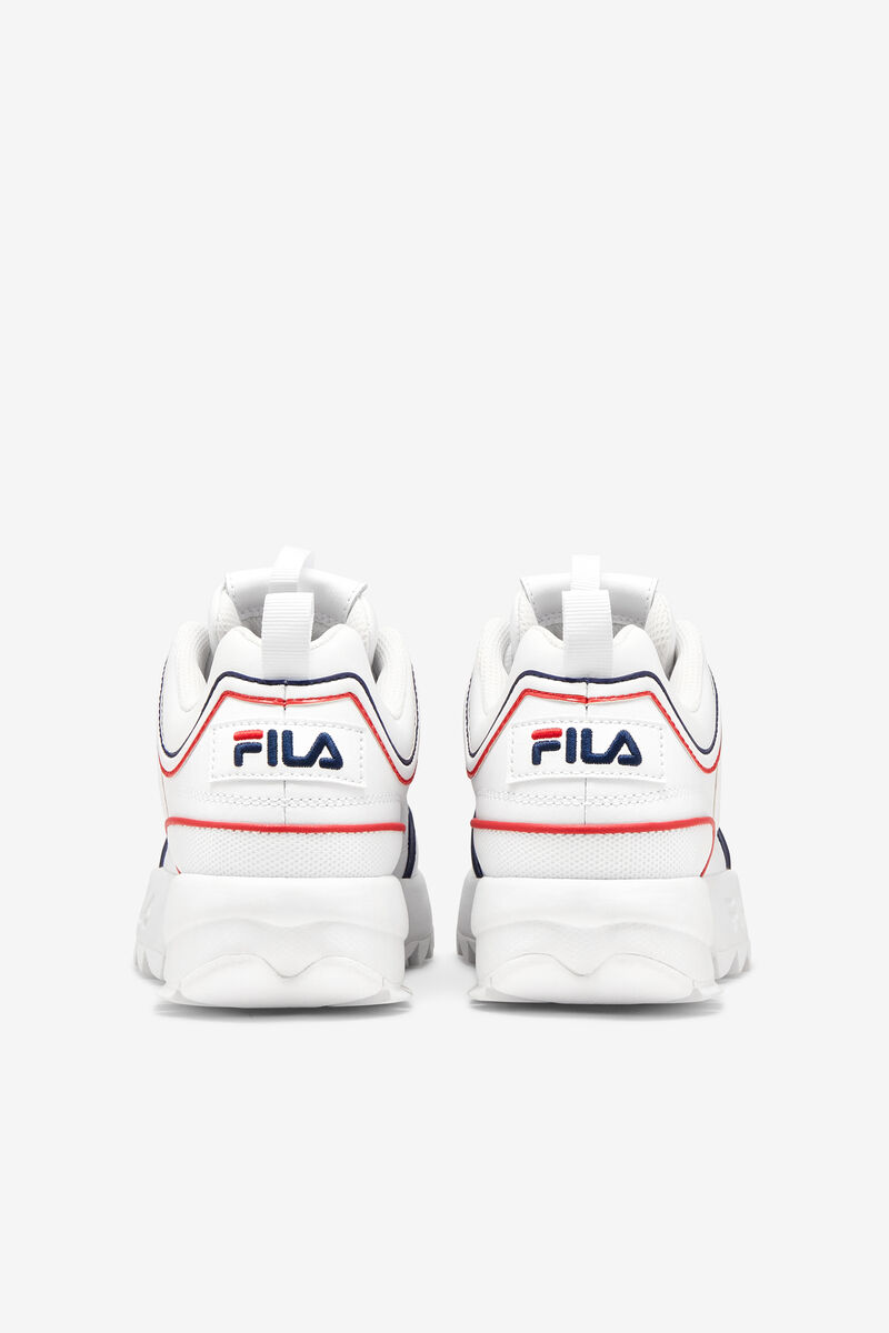 Fila Little Disruptor 2 Contrast Piping Platform Skor Barn Vita Marinblå Röda | 8TD94bnBnrr
