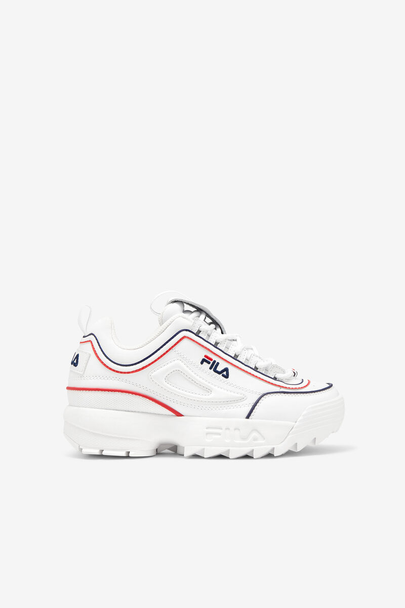 Fila Little Disruptor 2 Contrast Piping Platform Skor Barn Vita Marinblå Röda | 8TD94bnBnrr