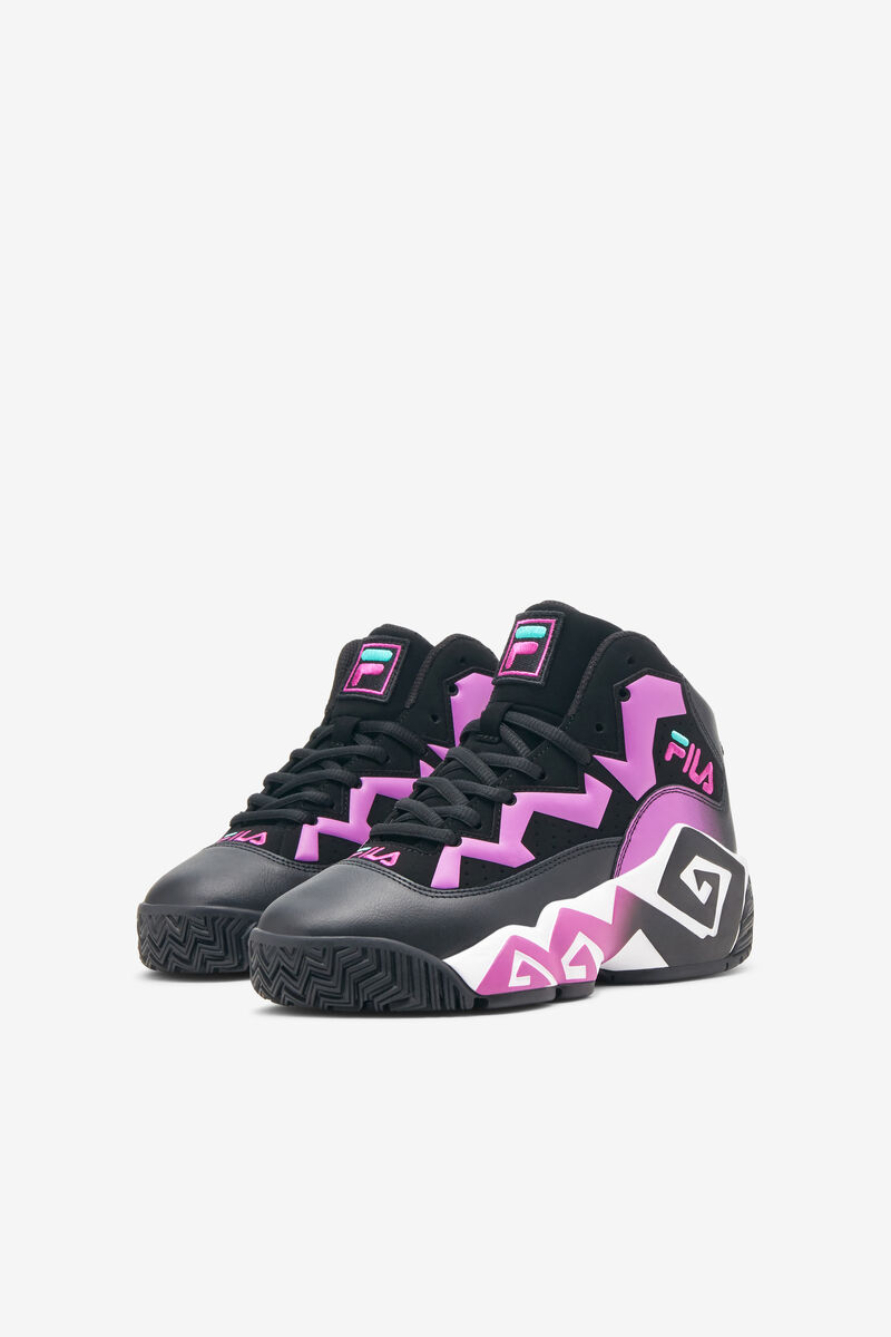 Fila Little Mb Basketskor Barn Svarta Lila Gröna Blommiga Vita | dHS9Femnfru