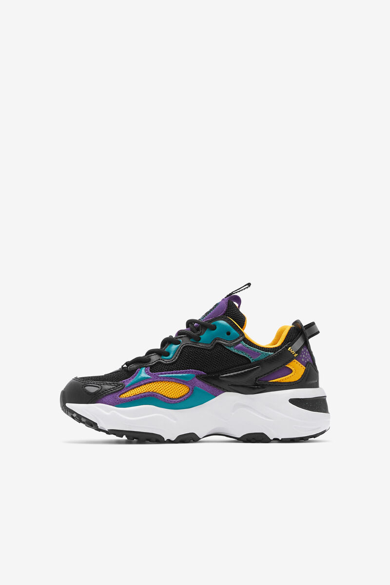 Fila Little Ray Tracer Apex Platform Skor Barn Svarta Kungsblått Lila Vita | EdggzbUy3mc