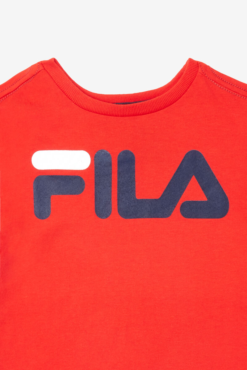 Fila Logo T-shirt Barn Röda | bwSZfCLMOiy