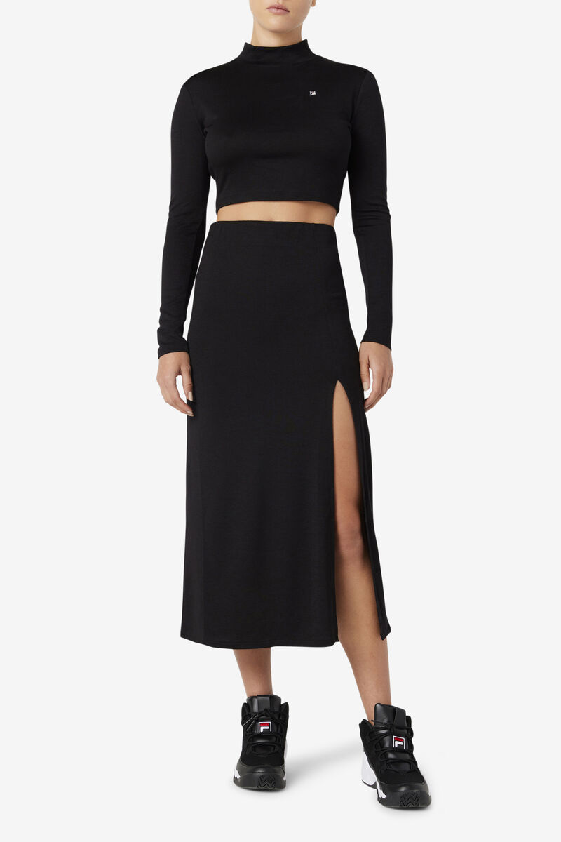 Fila Londyn Midi Skirt Kjolar Dam Svarta | DrWtwKvaMcK