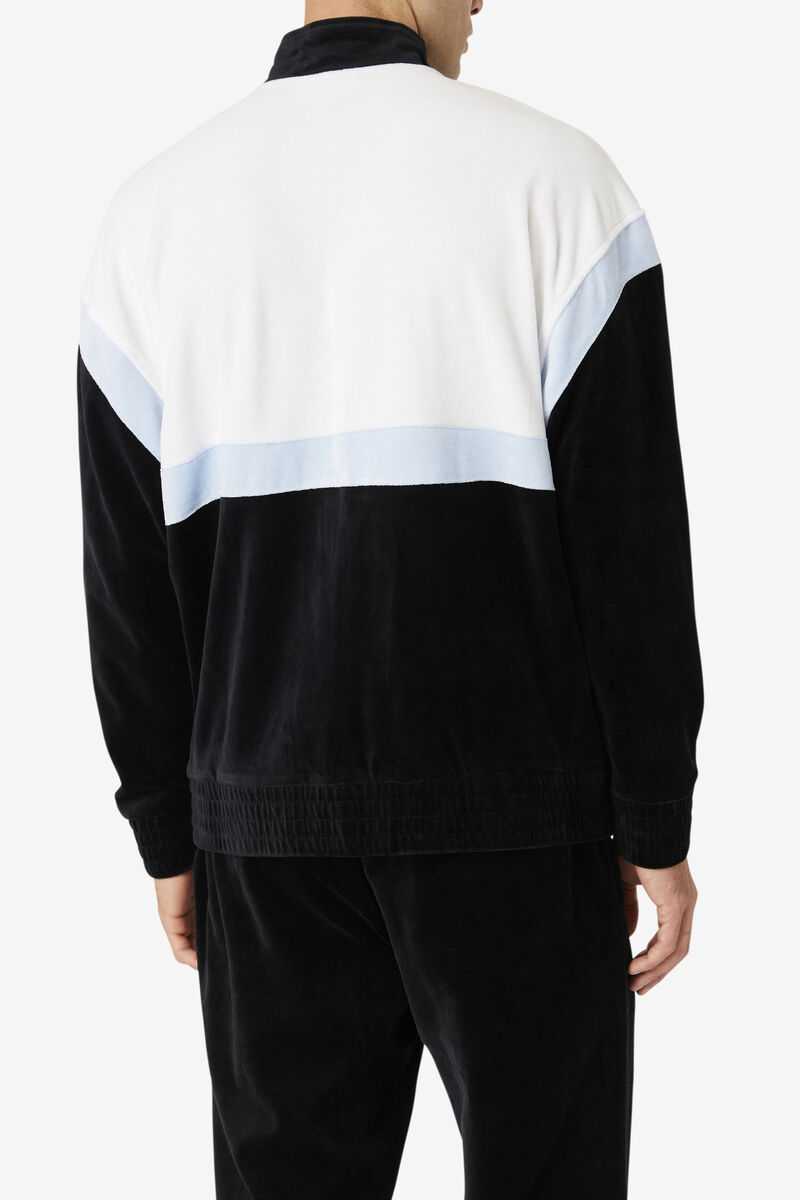 Fila Mansur Velour Jacket Träningsoverall Herr Svarta Vita | gCZdyNh1zsh