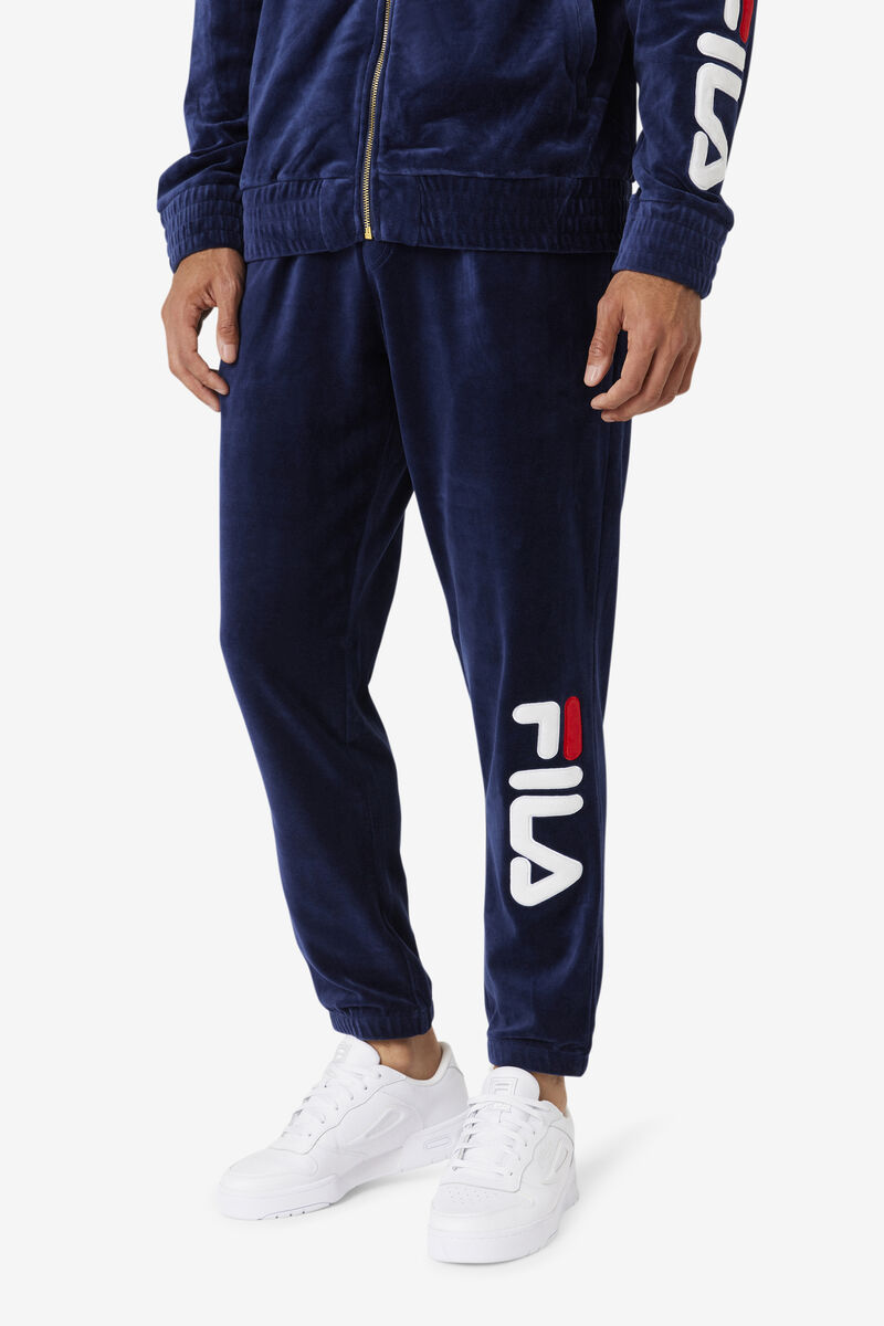 Fila Mansur Velour Pant Byxor Herr Marinblå Vita Röda | KqfYsY6HWYZ