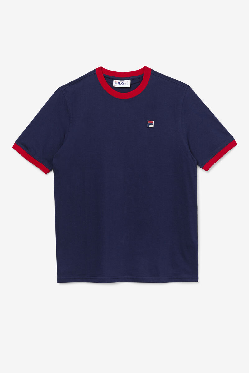 Fila Marconi Ringer T-shirt Herr Marinblå Röda | cnY5hqXYmjW