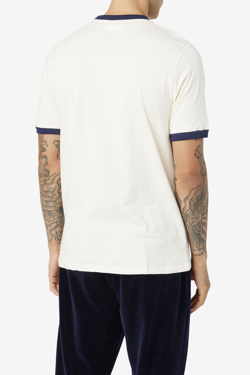 Fila Marconi Ringer T-shirt Herr Vita Marinblå | nWZ2NsPWnmO