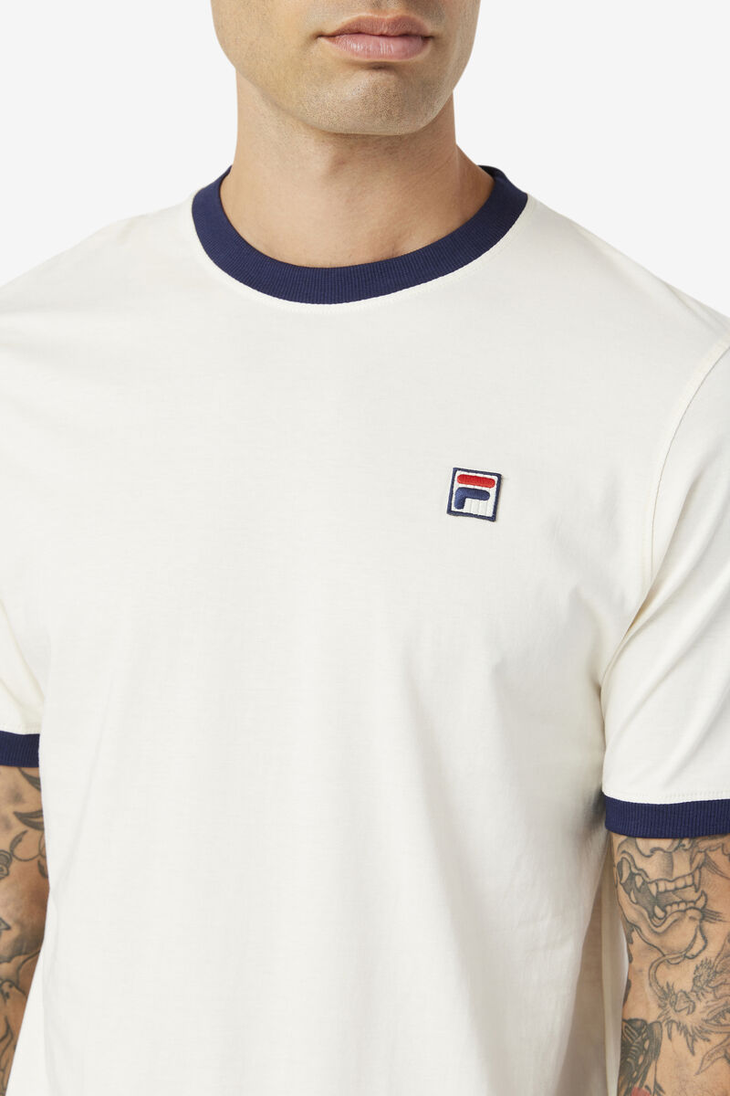 Fila Marconi Ringer T-shirt Herr Vita Marinblå | nWZ2NsPWnmO