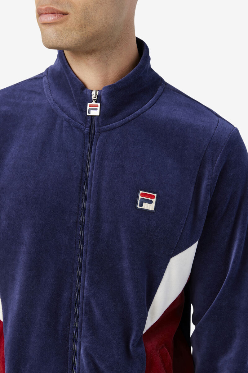 Fila Marten Velour Jacket Jacka Herr Marinblå Vita | wmGZc32QBEQ