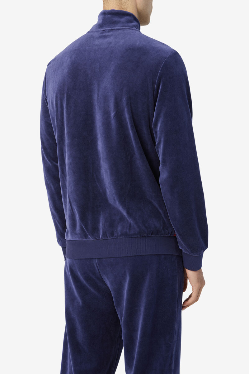 Fila Marten Velour Jacket Träningsoverall Herr Marinblå Vita | 9skODekIfSm