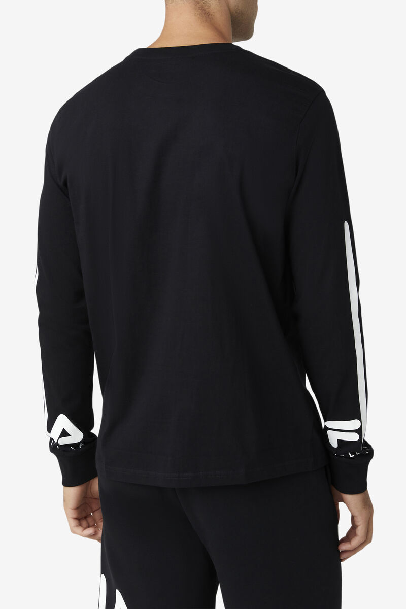 Fila Martino Long Sleeve T-shirt Herr Svarta Vita | NGm4igsCelK