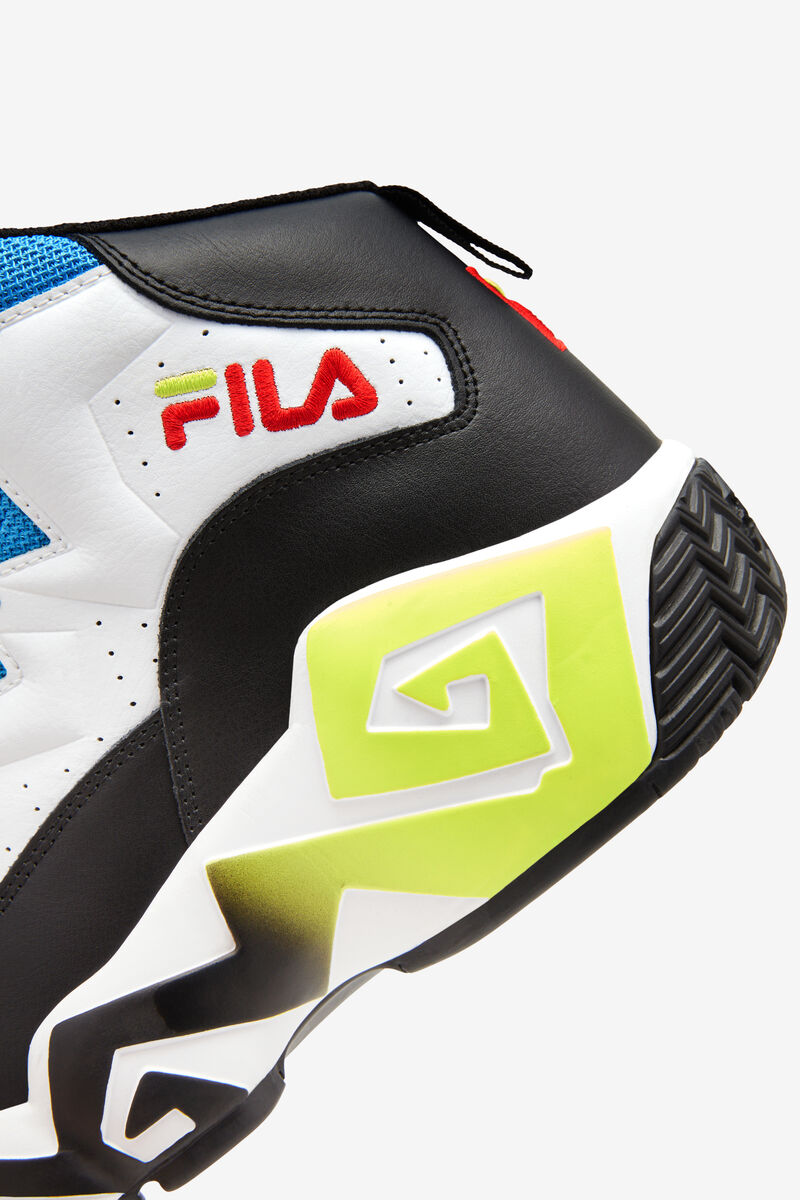 Fila Mb Retro Basketball Shoes | Fila Sneakers Herr Vita Svarta Blå | nayDoBldP9H