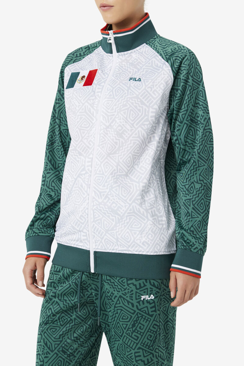 Fila Mexico Track Jacket Casual Kappor Herr Vita Röda | uZiSALNK9ya