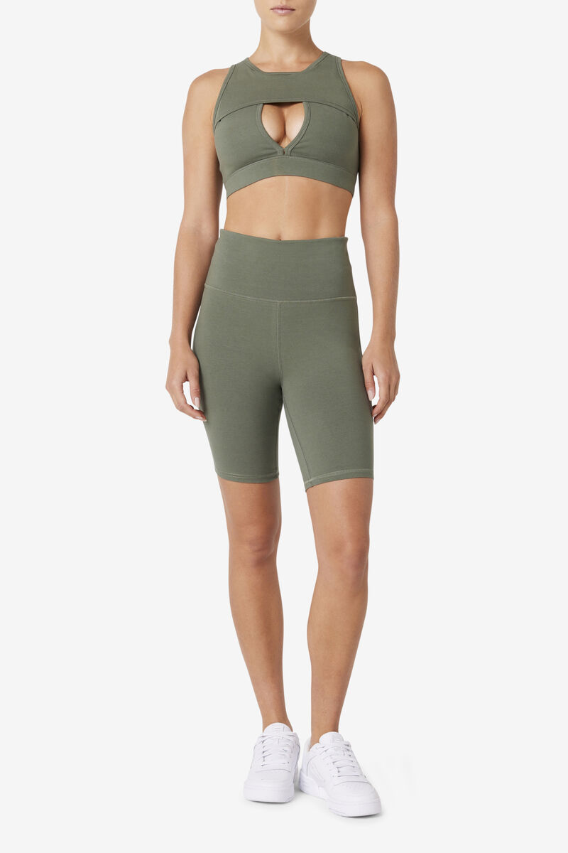 Fila Micaela Bra Top Sport Bh Dam Olivgröna | Y128td498b9