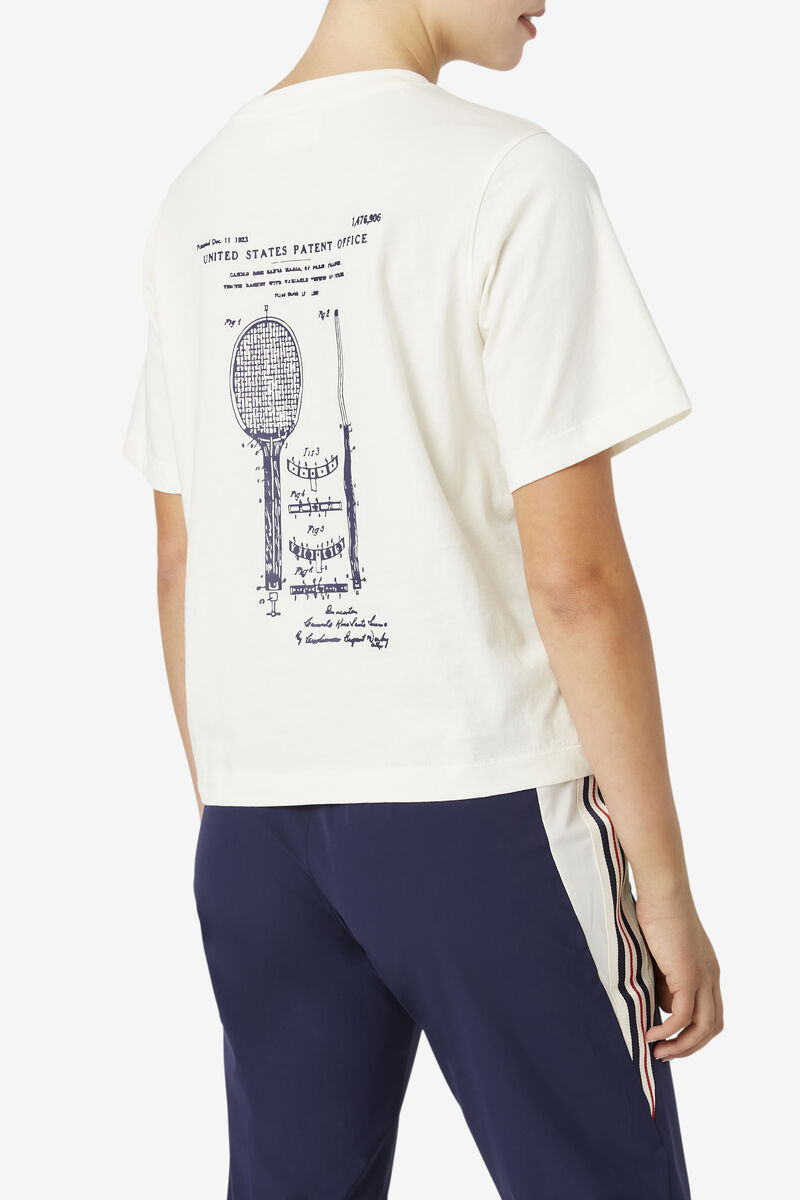 Fila Mirra Cropped T-shirt Dam Vita | PMZ62GxfRA8