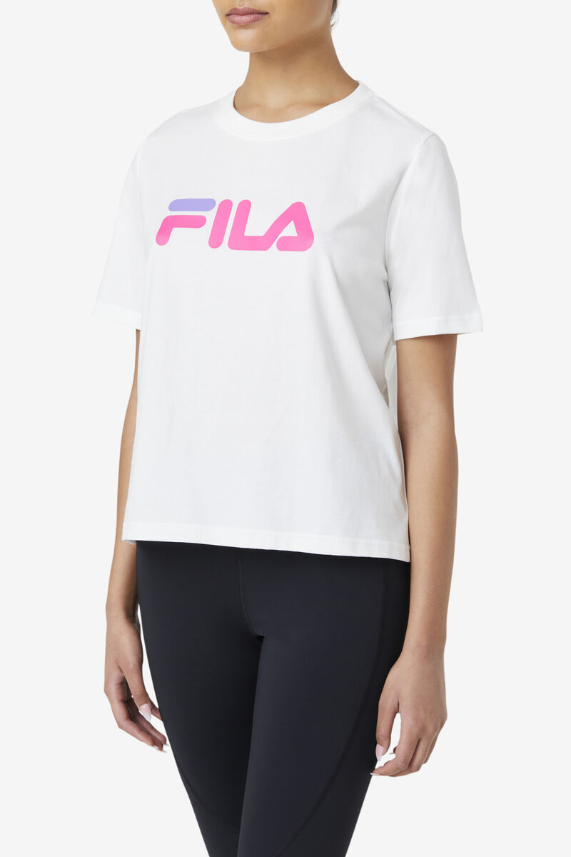 Fila Miss Eagle T-shirt Dam Vita Rosa Lila | LoaHrzmcY3C