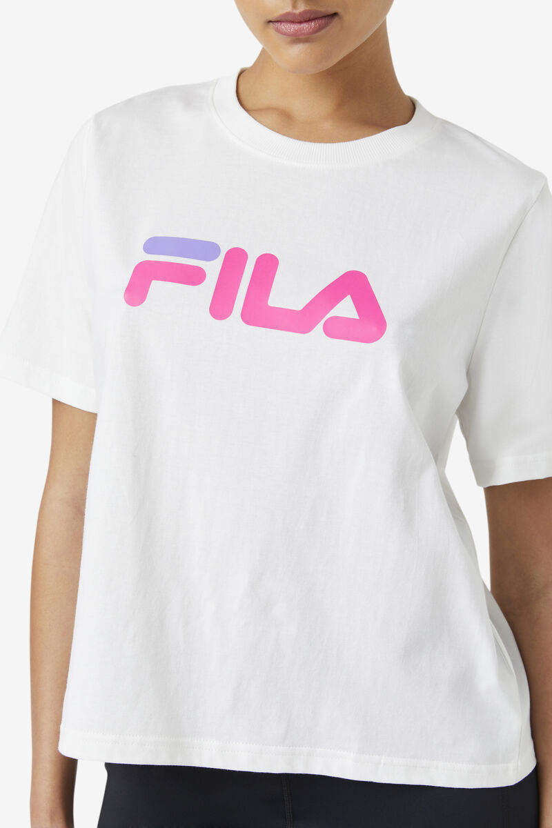 Fila Miss Eagle T-shirt Dam Vita Rosa Lila | LoaHrzmcY3C