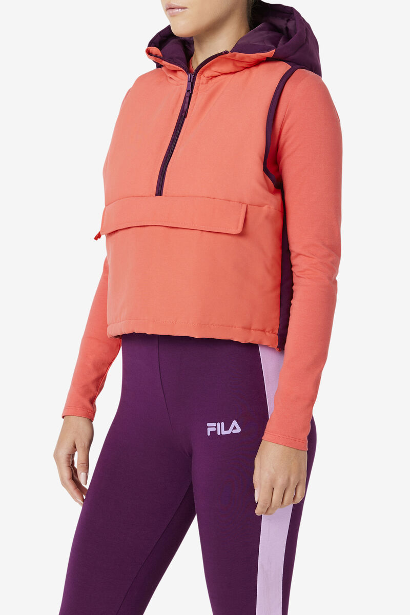 Fila Nevaeh Half Zip Vest Casual Kappor Dam Rosa | gOuJuTPmKlz