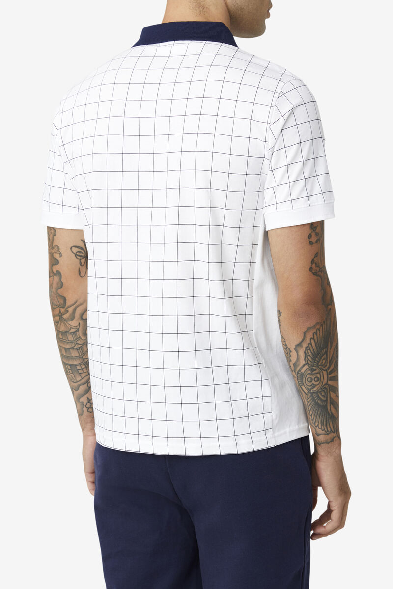 Fila Nile Polo Polo Shirt Herr Vita Marinblå Röda | dWy1U1JH3sX