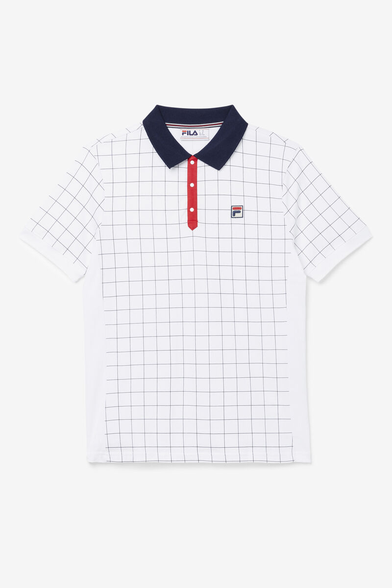 Fila Nile Polo Polo Shirt Herr Vita Marinblå Röda | dWy1U1JH3sX