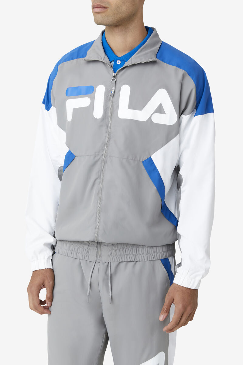 Fila Oliviero Vind Jacket Träningsoverall Herr Grå Vita Blå | bbBd31Sozui