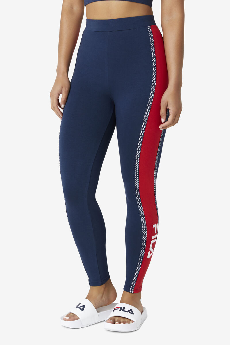 Fila Ona Legging Leggings Dam Marinblå Röda Vita | 2XRHEnNQ8JG