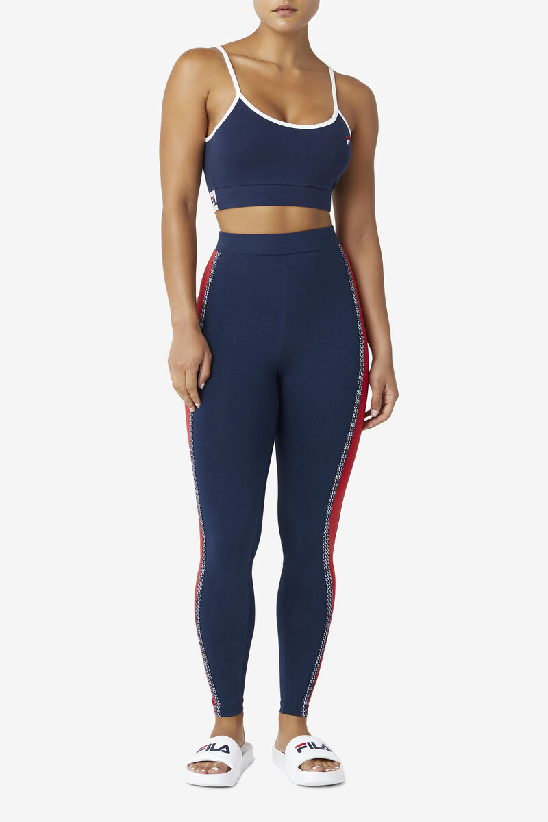 Fila Ona Legging Leggings Dam Marinblå Röda Vita | 2XRHEnNQ8JG