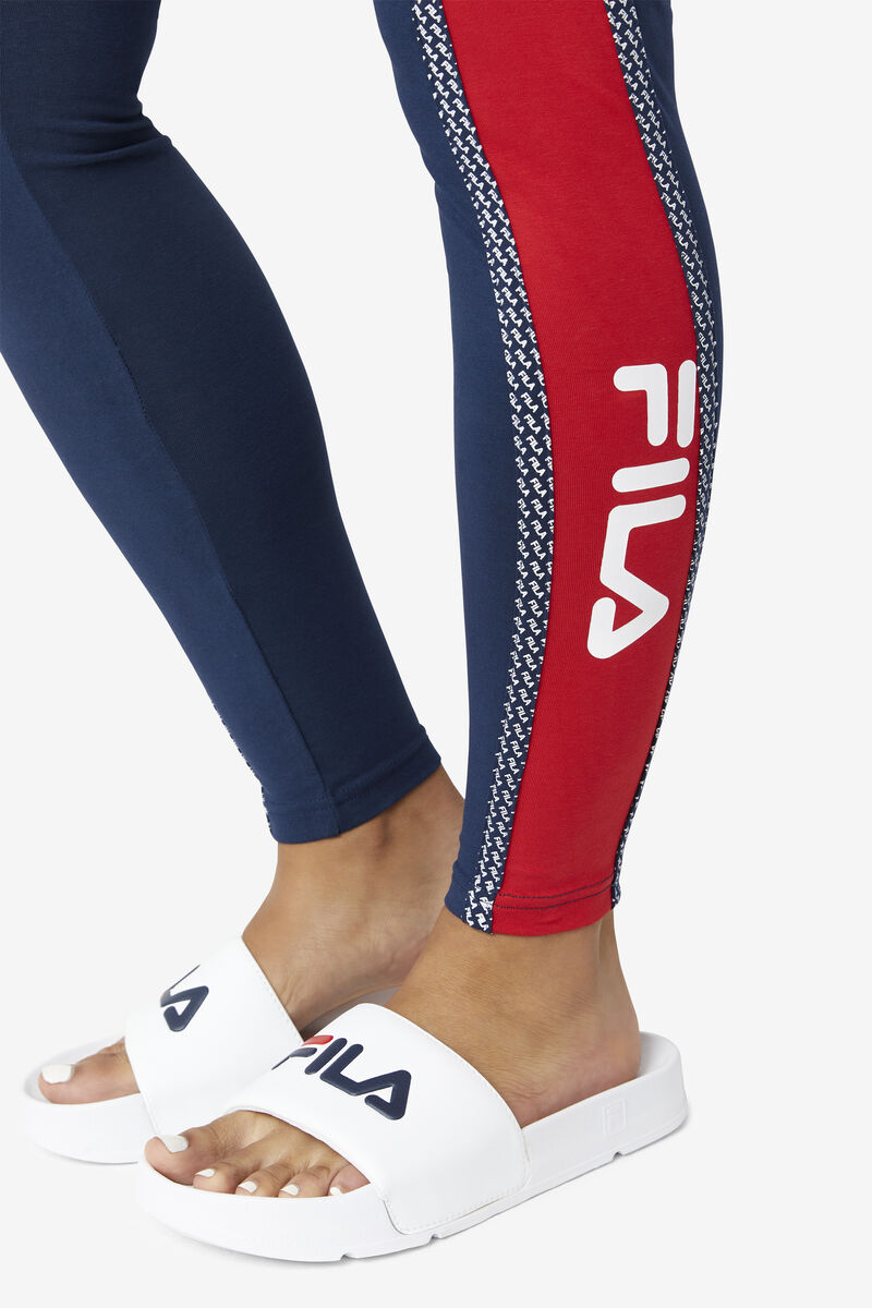Fila Ona Legging Leggings Dam Marinblå Röda Vita | 2XRHEnNQ8JG