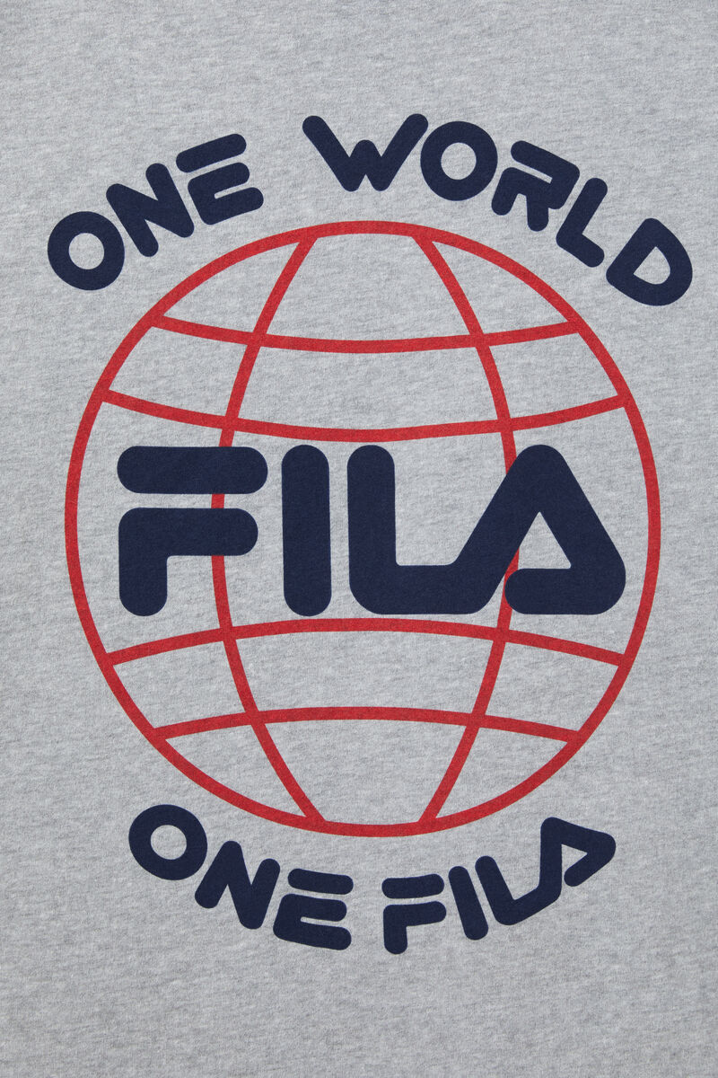Fila One World T-shirt Herr Grå | qjYit1UbGST