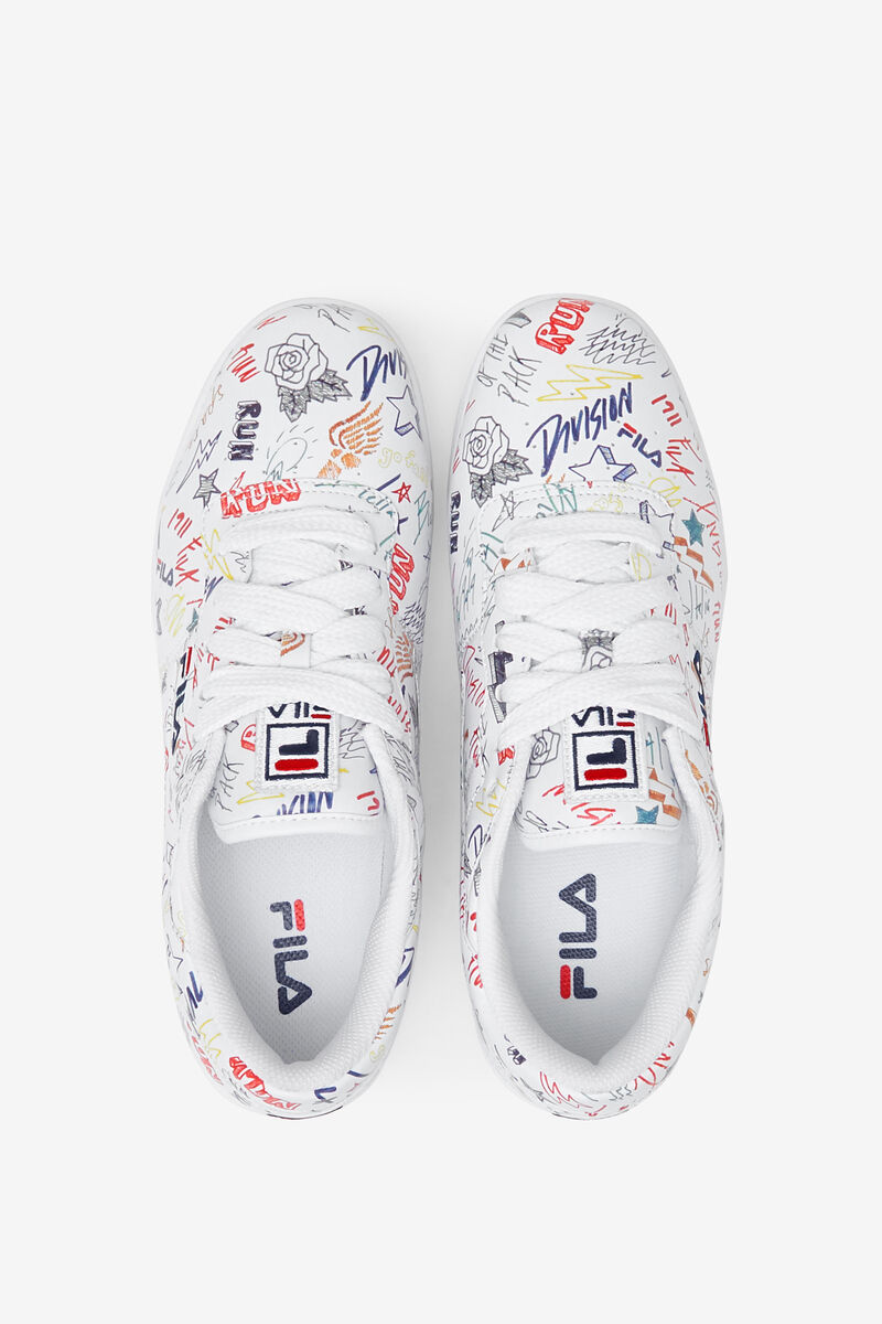 Fila Original Fitness Scribbles Platta Skor Herr Vita Marinblå Olika Färger | j23JfC8UqGo