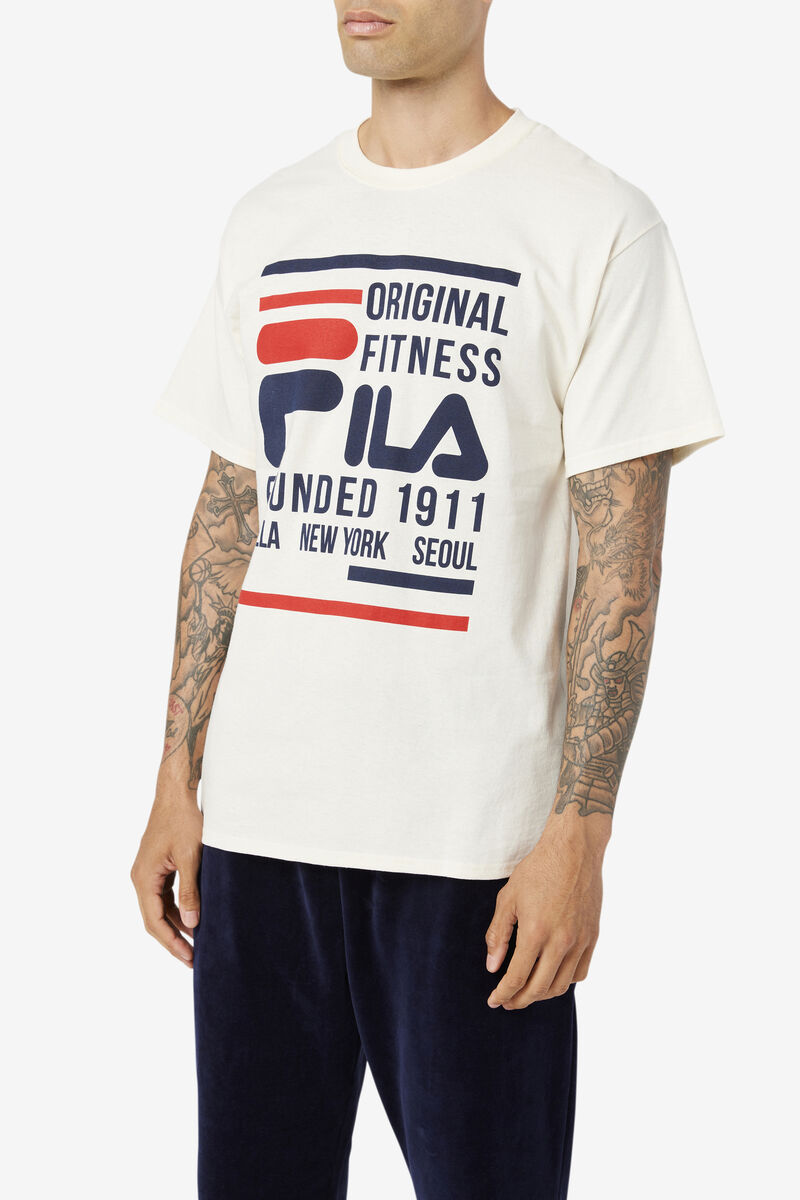 Fila Original Fitness T-shirt Herr Marinblå Röda | Jeaw3w7wkbJ