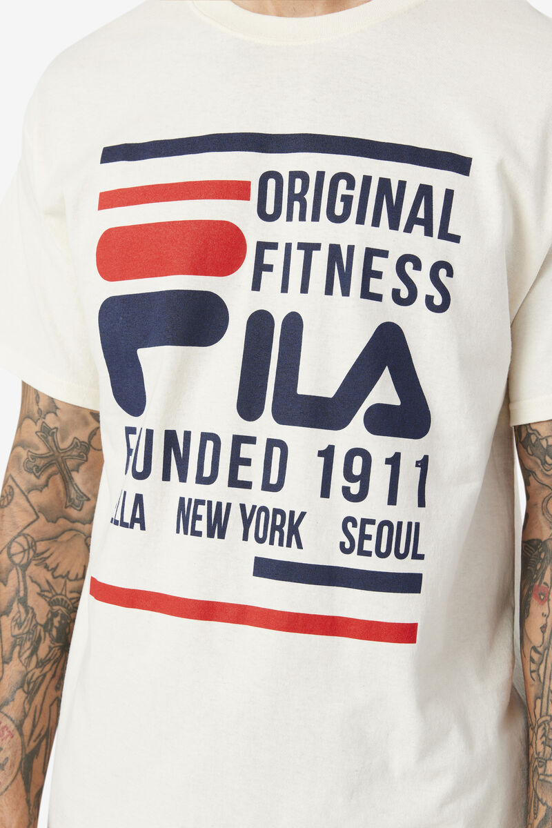 Fila Original Fitness T-shirt Herr Marinblå Röda | Jeaw3w7wkbJ