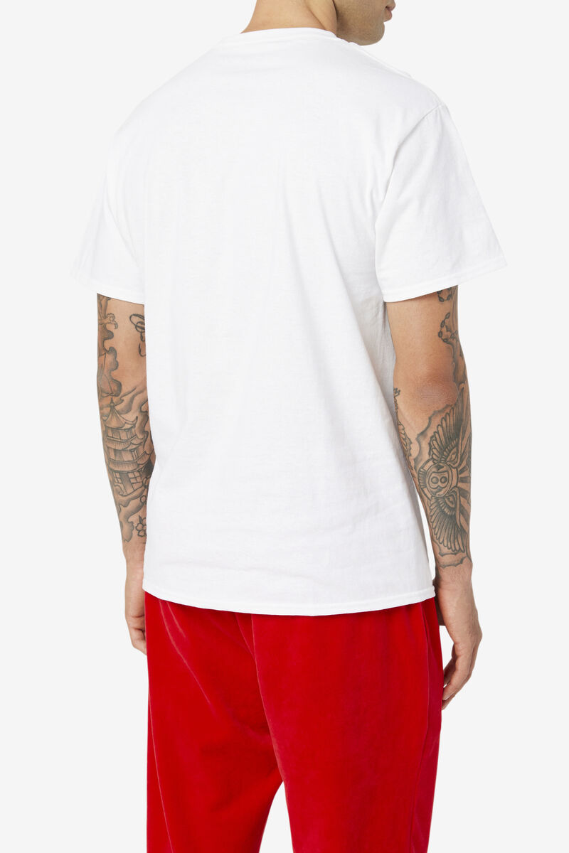 Fila Original Fitness T-shirt Herr Vita Marinblå Röda | oPZKxNlqDgD