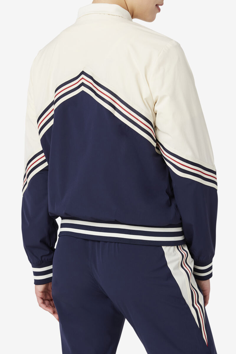 Fila Ornelia Track Jacket Jacka Dam Marinblå Vita | X67S1TtzjsF