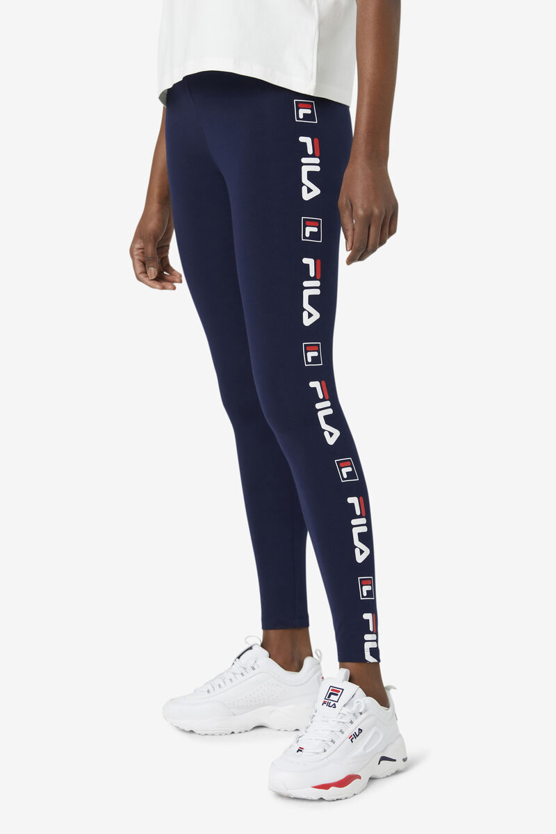 Fila Parma Legging Leggings Dam Marinblå Vita Röda | YskVu5kVzde