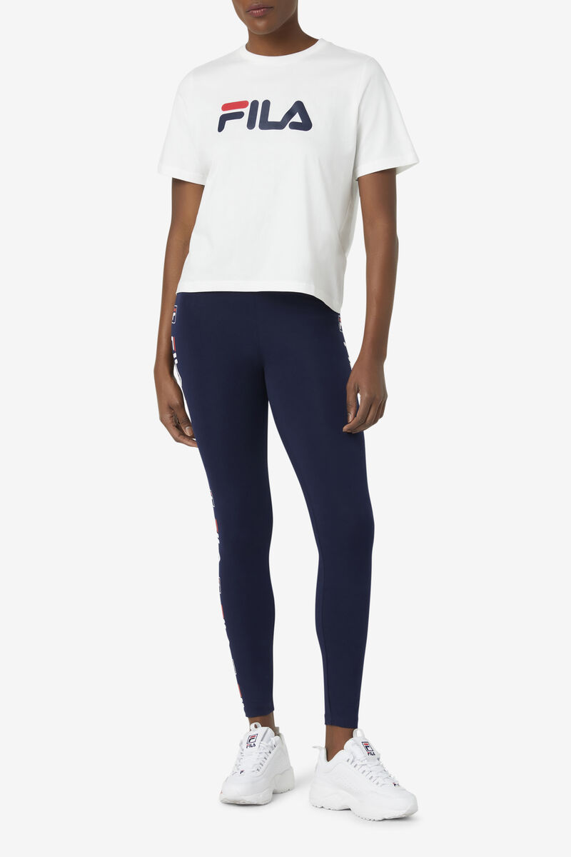 Fila Parma Legging Leggings Dam Marinblå Vita Röda | YskVu5kVzde