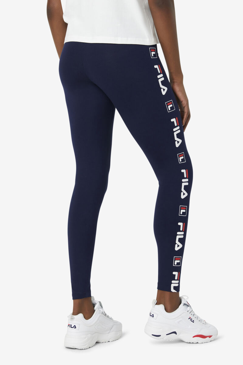 Fila Parma Legging Leggings Dam Marinblå Vita Röda | YskVu5kVzde
