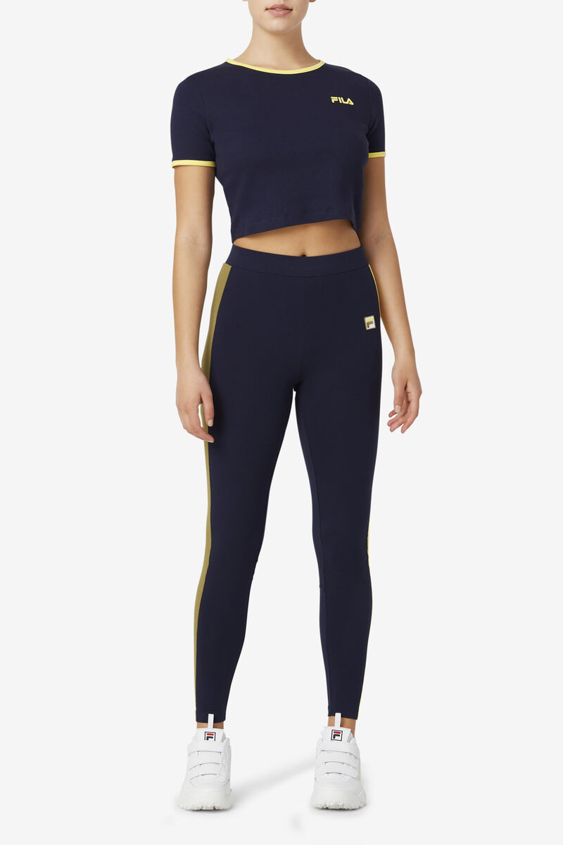 Fila Perla Crop Top T-shirt Dam Marinblå | KIQgkaUeThG