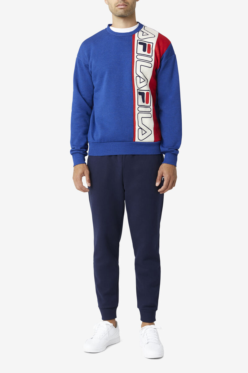 Fila Powel Crew Tröjor Herr Blå Röda | tb1sTFlYDVK