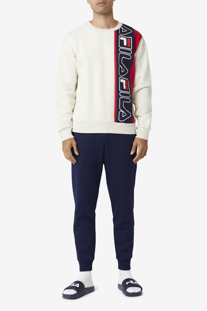 Fila Powel Crew Tröjor Herr Marinblå Röda | xBU1zyznJUw