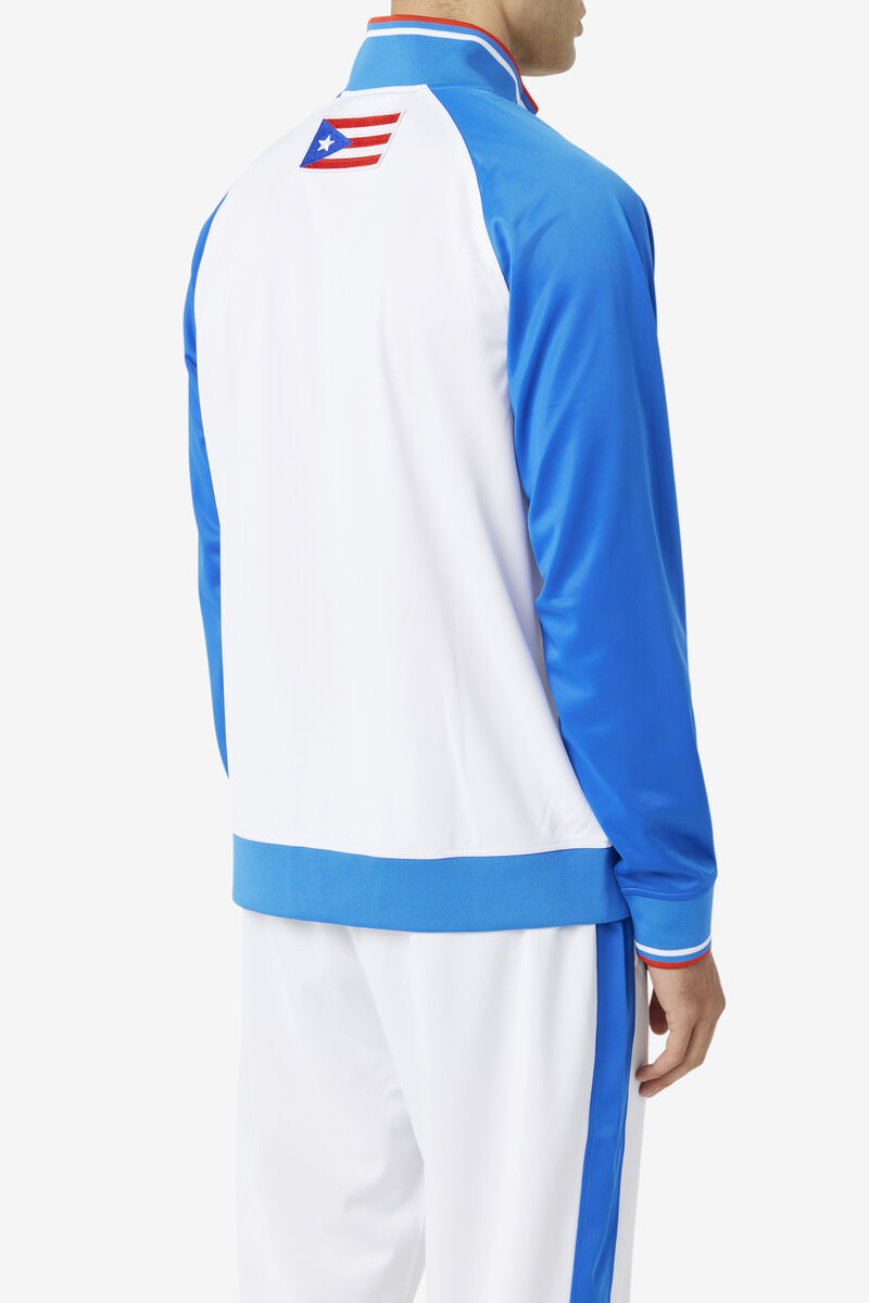 Fila Puerto Rico Track Jacket Jacka Herr Vita Blå Röda | 1rTYYIFCi26