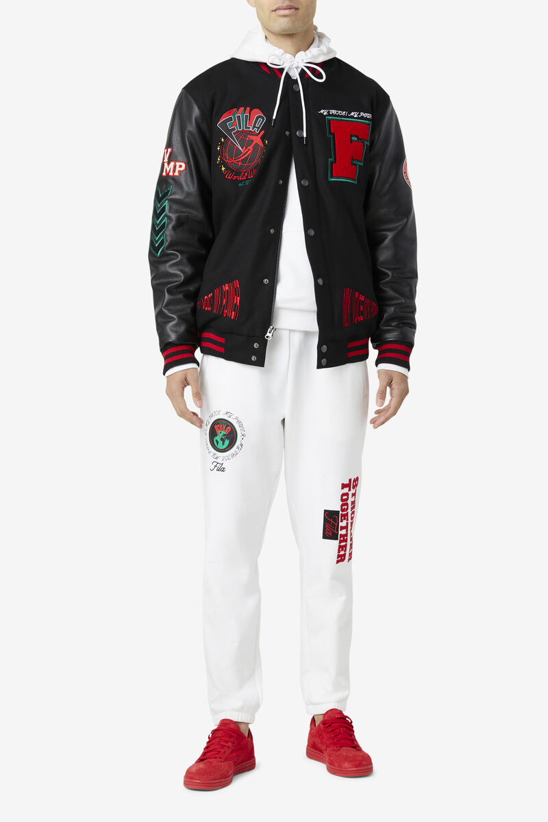 Fila Raddix Varsity Jacket Jacka Dam Svarta Röda Gröna | j7NnPJgPcQy