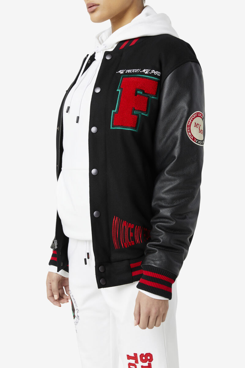 Fila Raddix Varsity Jacket Jacka Dam Svarta Röda Gröna | j7NnPJgPcQy