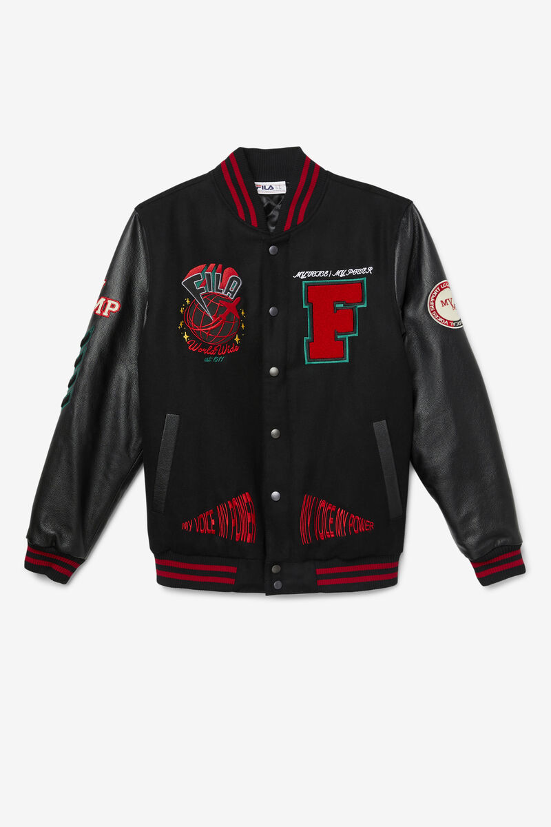 Fila Raddix Varsity Jacket Jacka Dam Svarta Röda Gröna | j7NnPJgPcQy