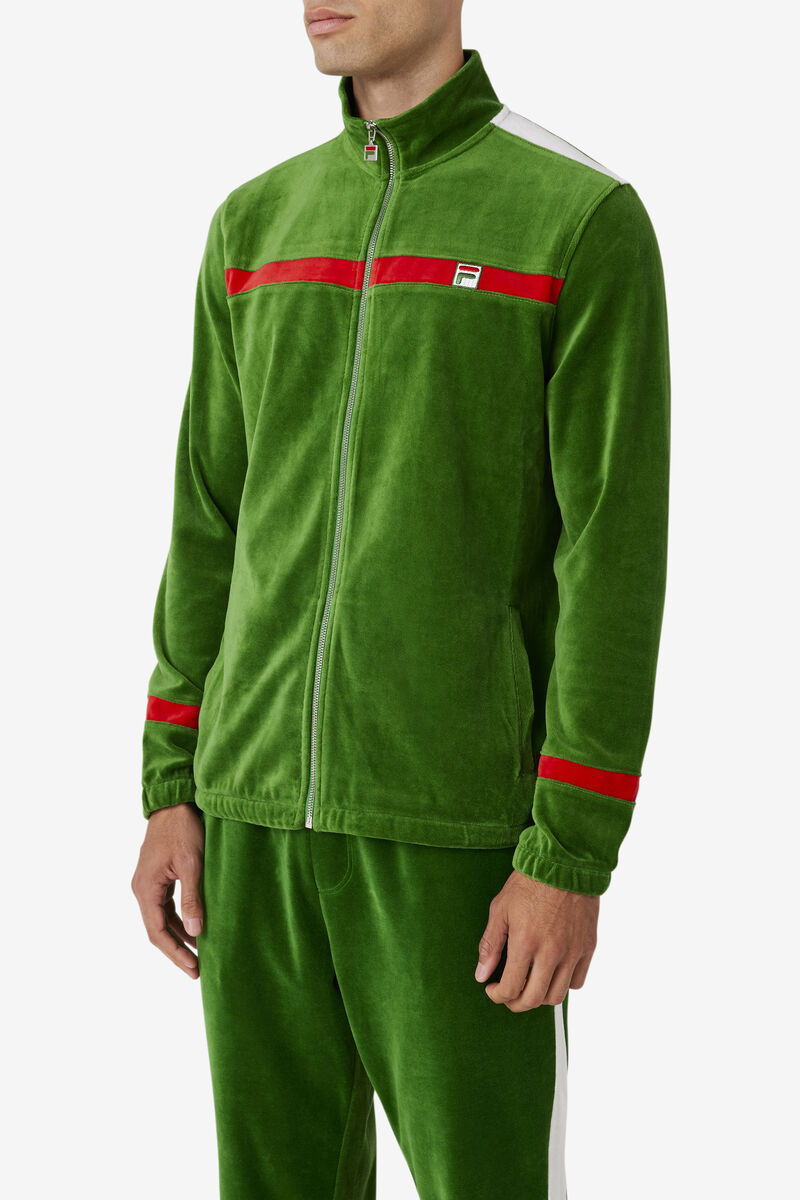 Fila Ravid Velour Jacket Jacka Herr Vita Röda | f1OUNNPazKo