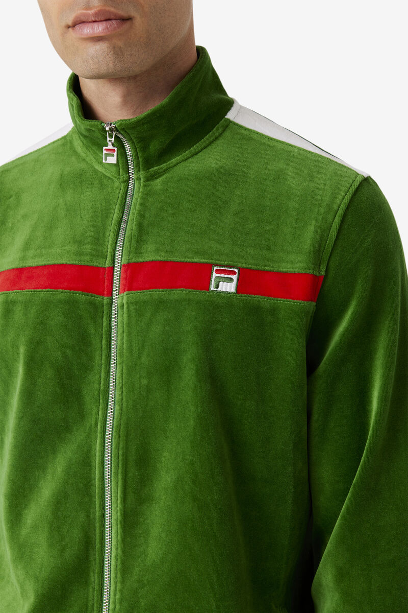 Fila Ravid Velour Jacket Jacka Herr Vita Röda | f1OUNNPazKo
