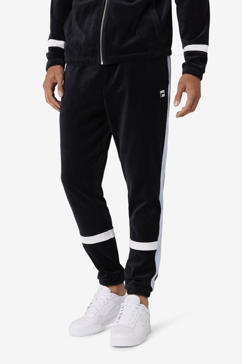 Fila Ravid Velour Pant Byxor Herr Svarta Vita | xqdDyKcDann