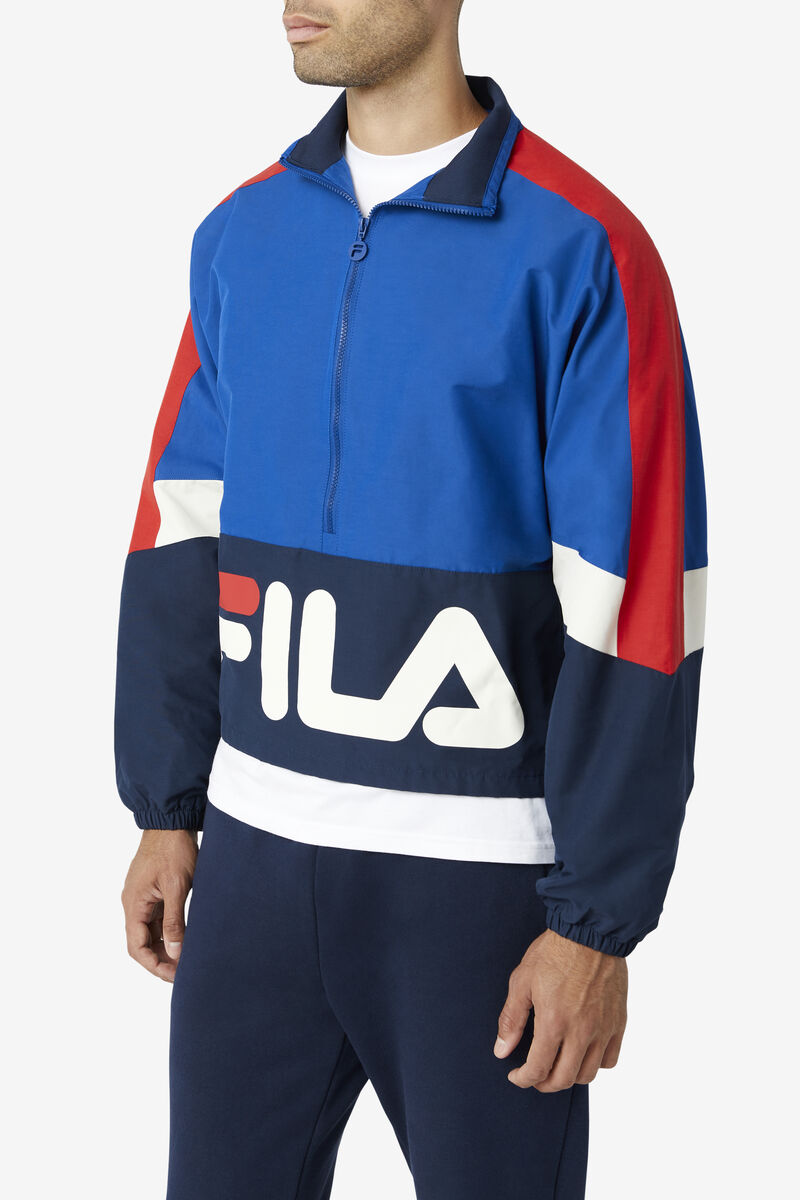 Fila Reid Track Jacket Träningsoverall Herr Blå Marinblå Röda | H3dGpSBHEpg