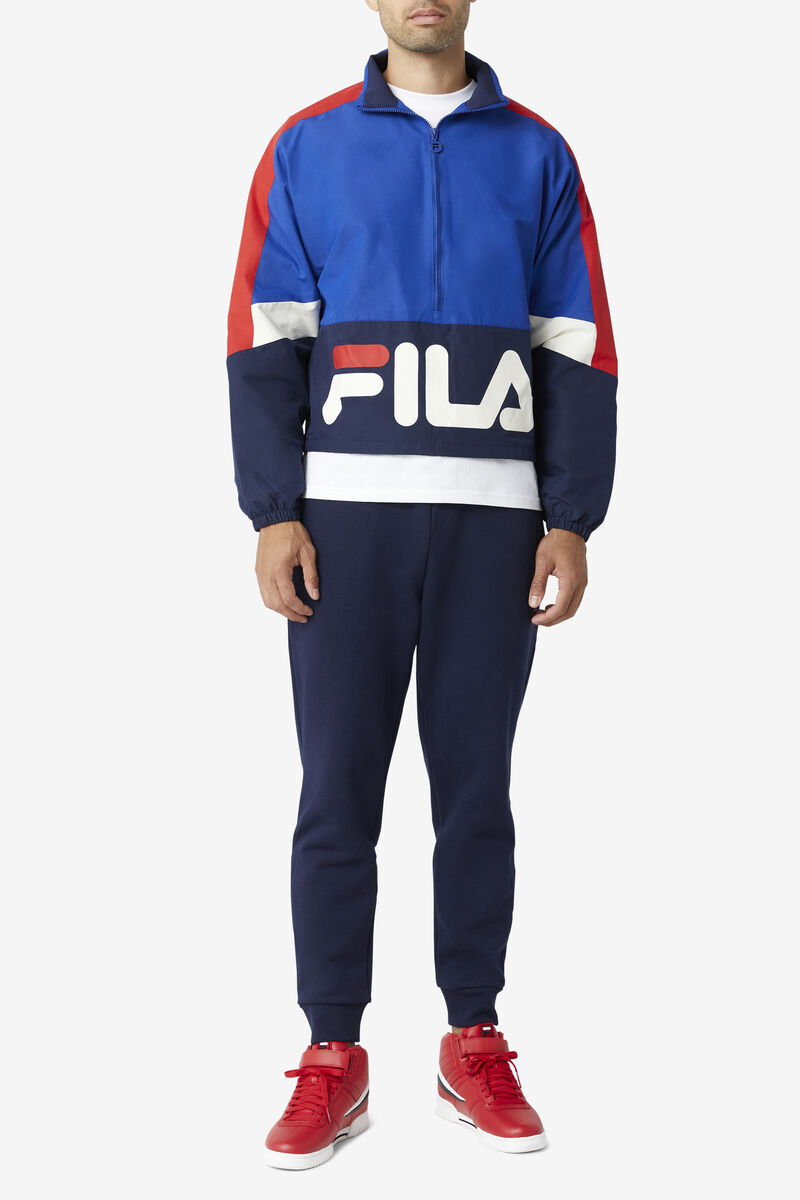 Fila Reid Track Jacket Träningsoverall Herr Blå Marinblå Röda | H3dGpSBHEpg