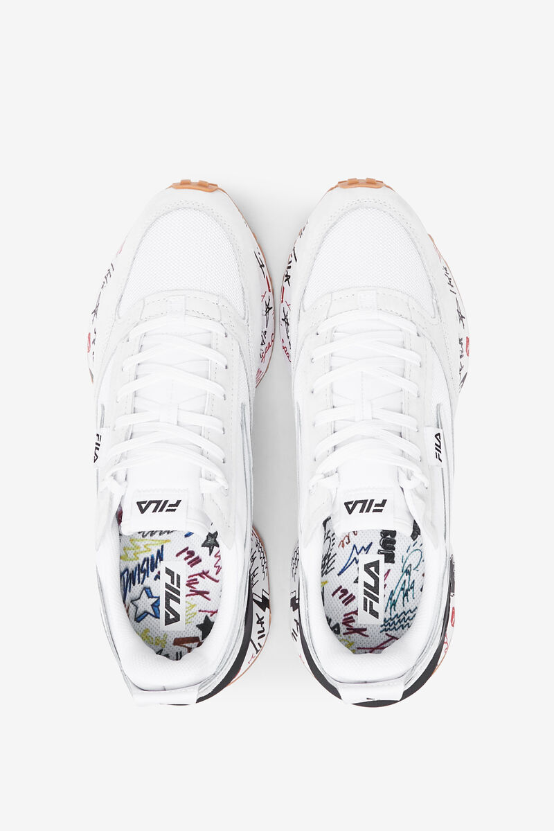 Fila Renno N-generation Scribbles Graffiti Shoes | Fila Sneakers Herr Vita Svarta Olika Färger | LDCdGELKj6G